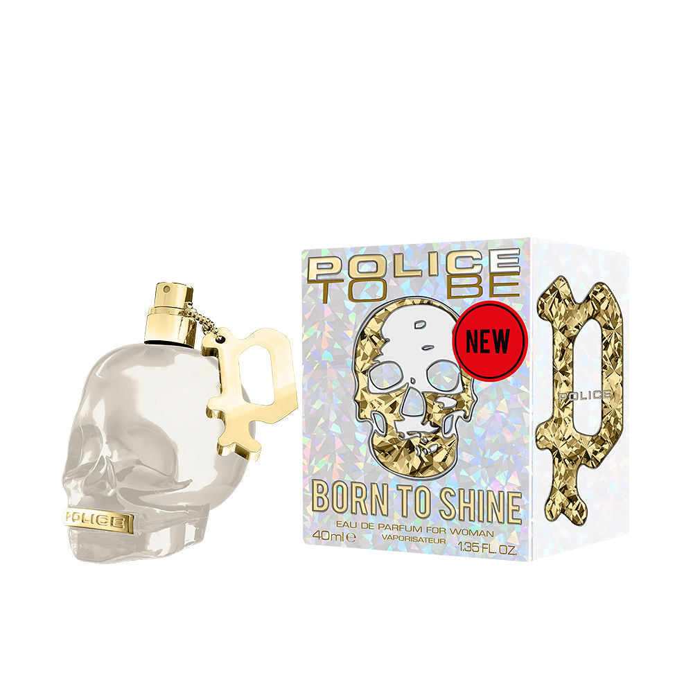 Pearlescent white perfume bottle with gold trim, 75 ml, warm fruity-floral scent
