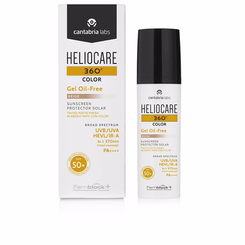 50 ml tinted matte sunscreen gel in beige shade, lightweight bottle