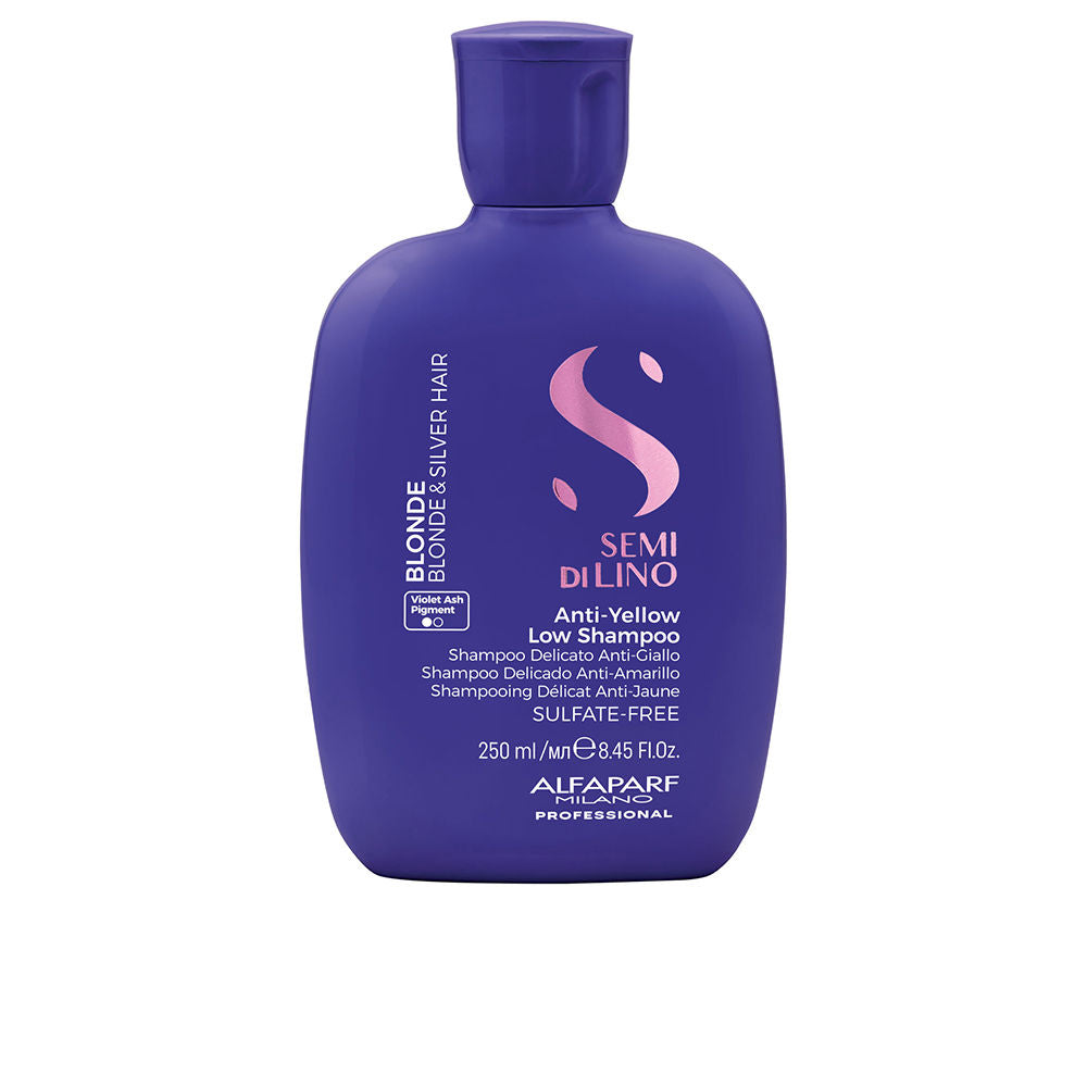 250 ml bottle of violet‑toning sulfate‑reduced shampoo for blonde and silver hair
