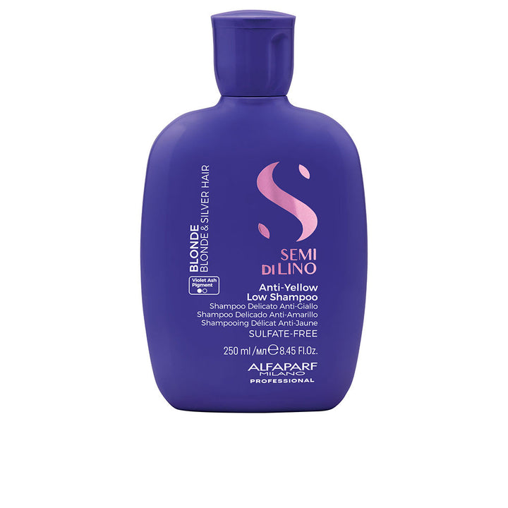 250 ml bottle of violet‑toning sulfate‑reduced shampoo for blonde and silver hair