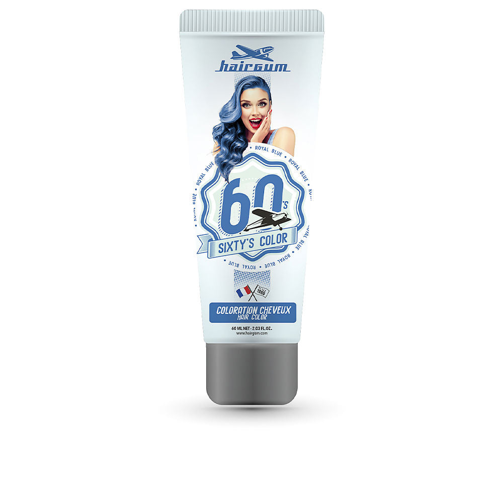 60 ml tube of royal-blue semi-permanent hair colour cream, cream texture