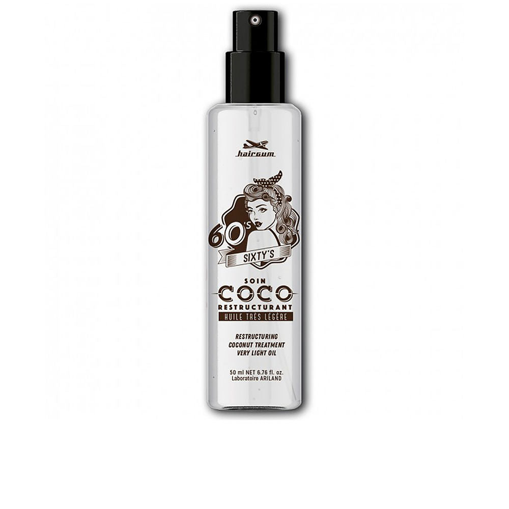 50 ml clear bottle of coconut repair hair oil for colour-treated hair