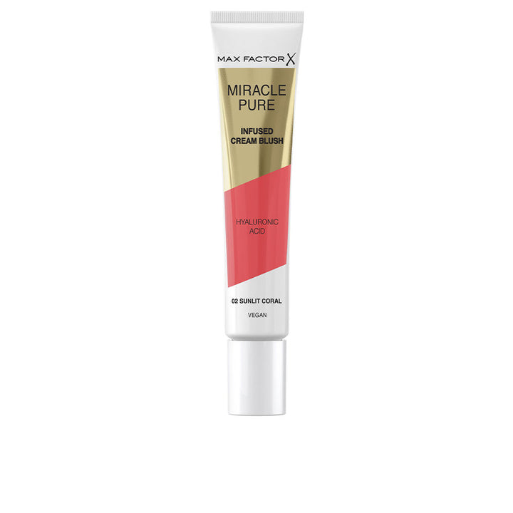 Compact cream blush in Sunlit Coral, hydrating hyaluronic formula, 1 unit