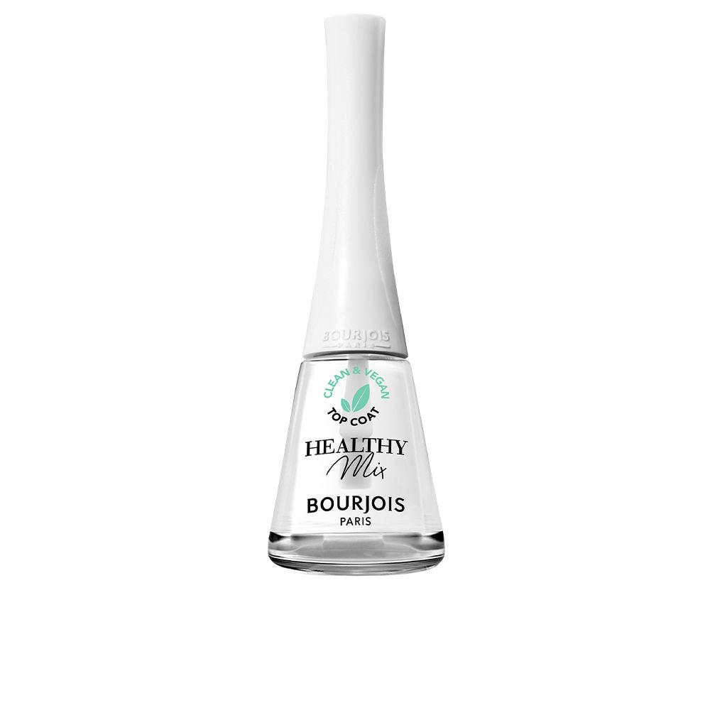 Clear quick-dry nail top coat bottle with oversized brush, 9 ml