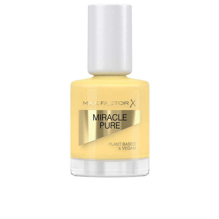 12 ml lemon tea vegan nail polish with curved brush, glossy warm yellow shade
