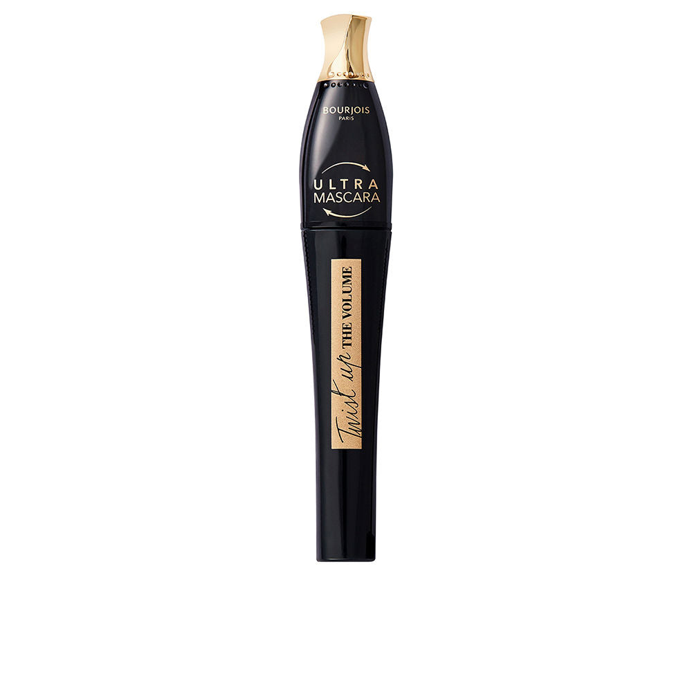 Slim black mascara tube and tapered brush, 8 ml ultra-black