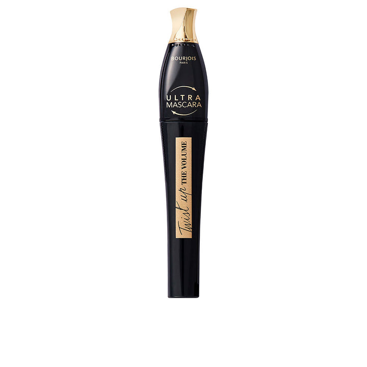 Slim black mascara tube and tapered brush, 8 ml ultra-black
