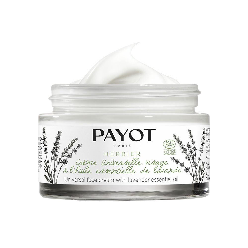 50 ml jar of lightweight lavender face cream with creamy texture