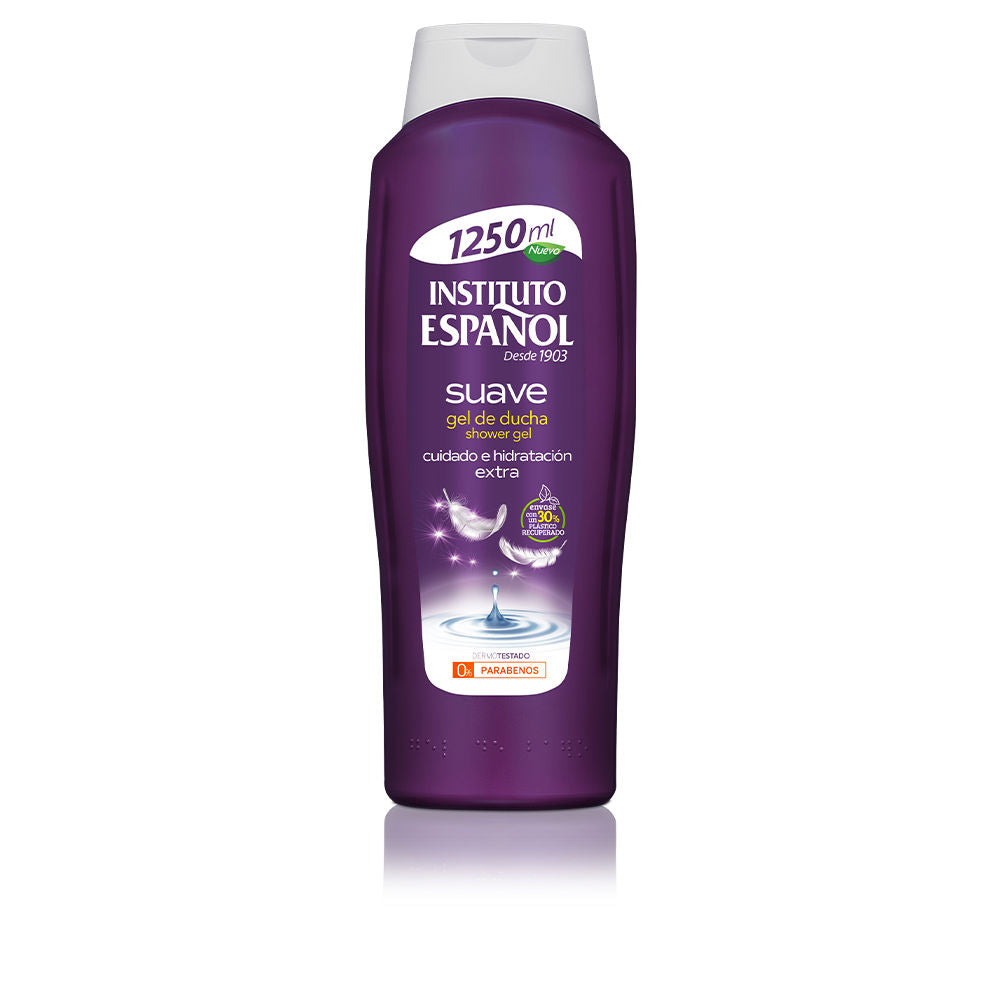 Large 1250 ml clear shower gel bottle with creamy foam, 95% natural origin, Unisex
