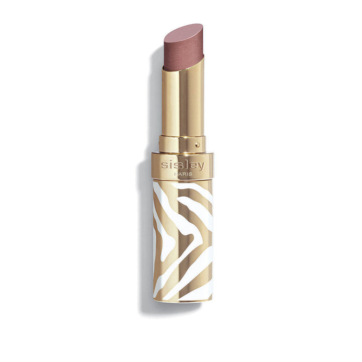 Refillable glossy sheer nude lipstick in white-and-gold zebra case, 3.4 g, Unisex