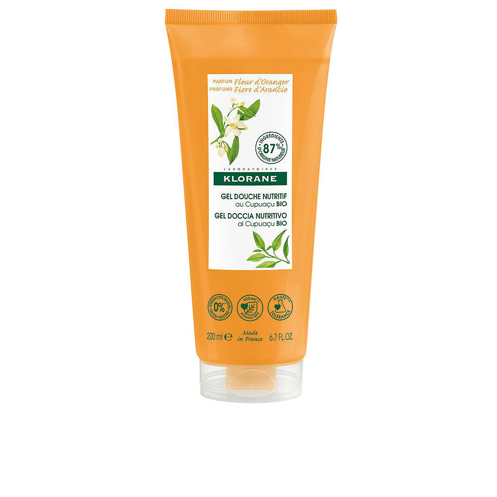 Tube of Klorane Orange Blossom Baby Shower Gel with delicate floral scent