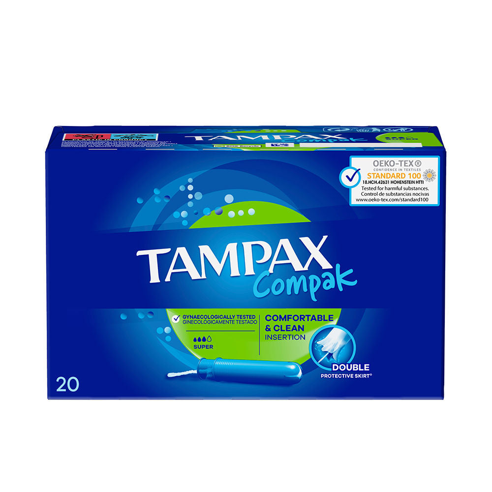 Box of 20 retractable plastic-applicator tampons, Super absorbency
