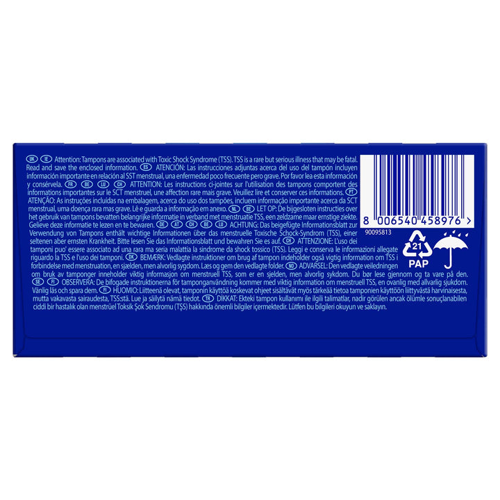Box of 20 retractable plastic-applicator tampons, Super absorbency