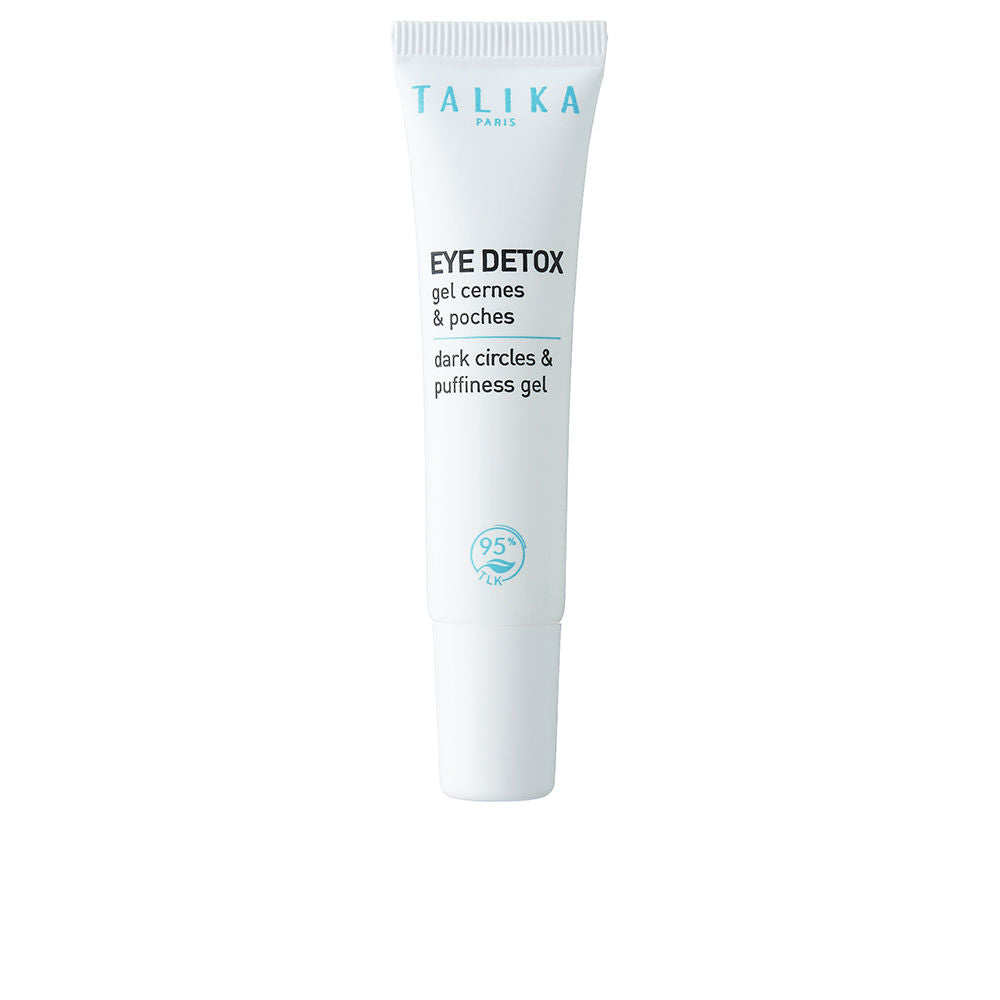 Small 10 ml clear gel tube for eye contour; blue-tinted formula