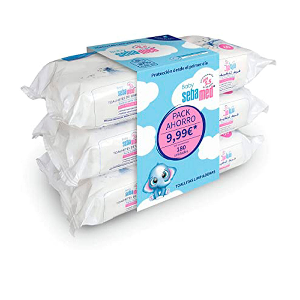 Pack of Sebamed baby cleansing wipes with soothing chamomile and panthenol