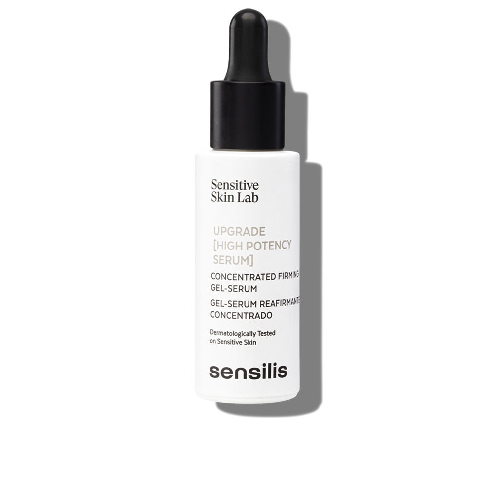 30 ml clear gel-serum bottle, lightweight lifting formula, hyaluronic and peptides