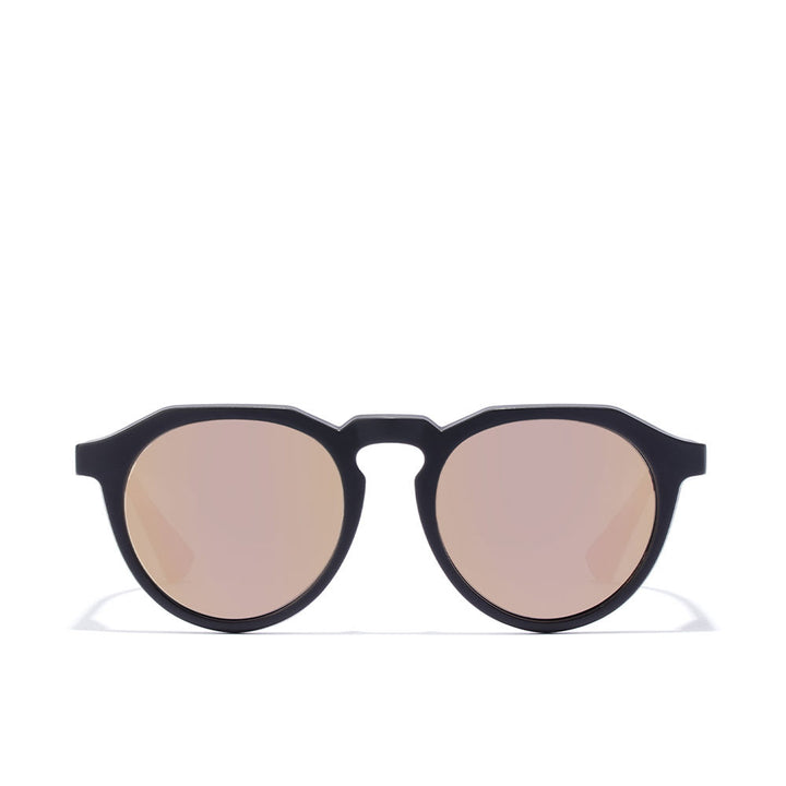 Black round nylon sunglasses with polarised lenses, 52 mm lenses, Unisex