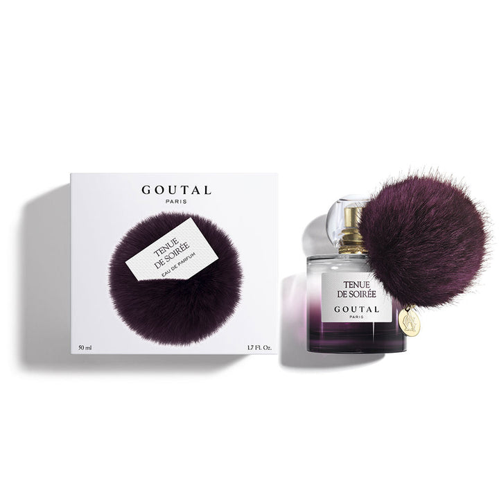 50 ml burgundy-gradient cylindrical glass bottle with crystal stopper and burgundy pompom