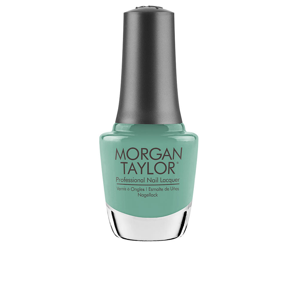 15 ml glass bottle of Lost in Paradise creamy nail lacquer with curved brush