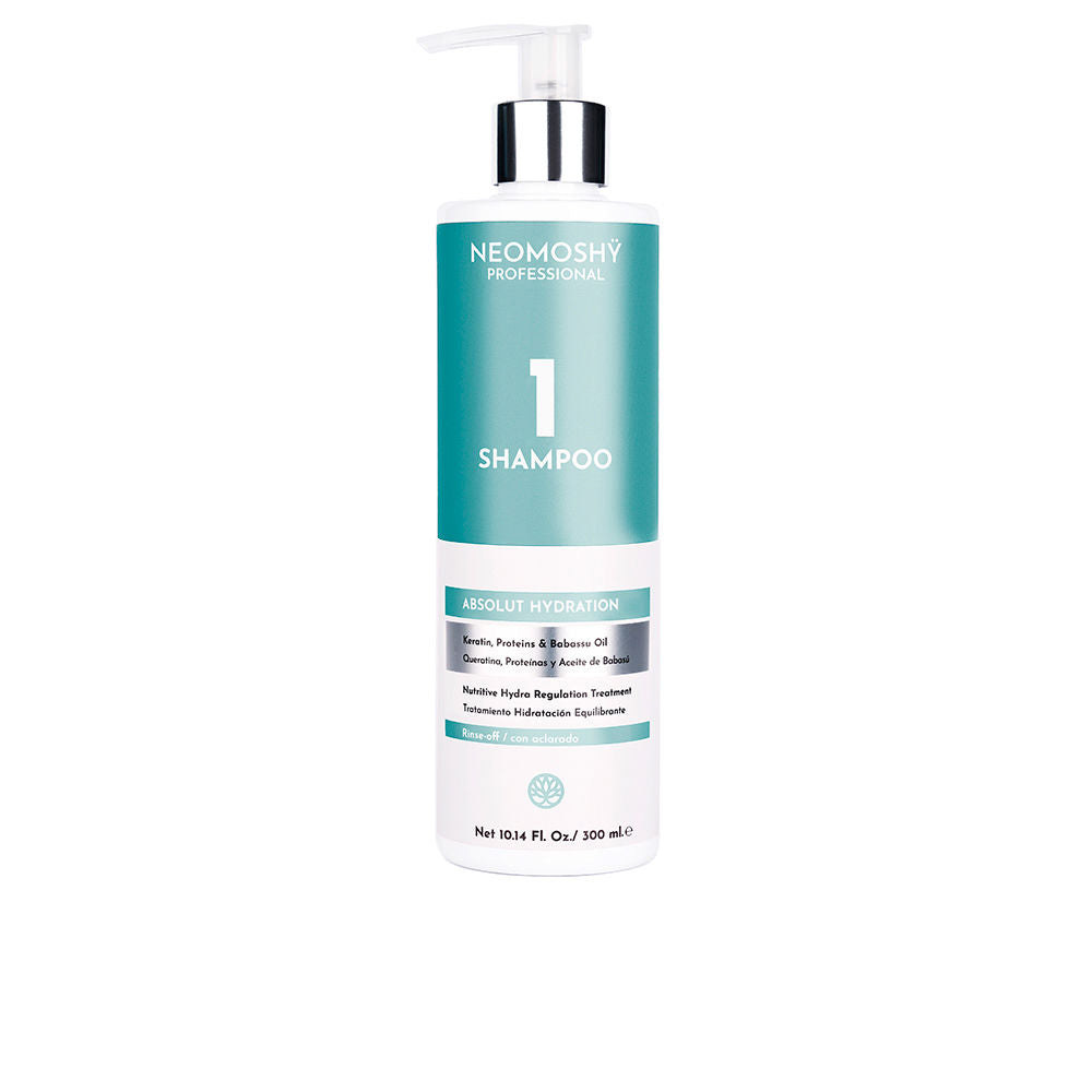 300 ml hydrating shampoo bottle with babassu oil and protein formula, Unisex