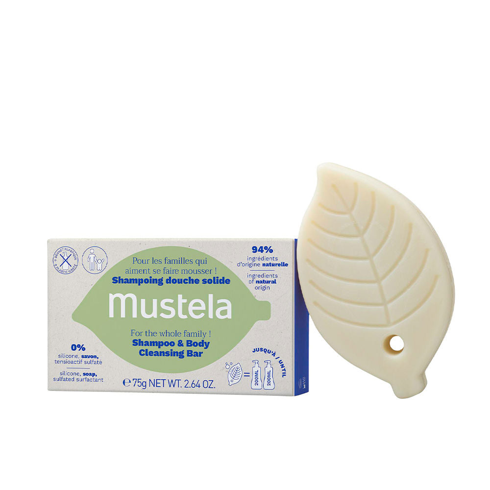 Leaf-shaped recyclable box with 75 g olive and avocado solid shampoo bar, Unisex