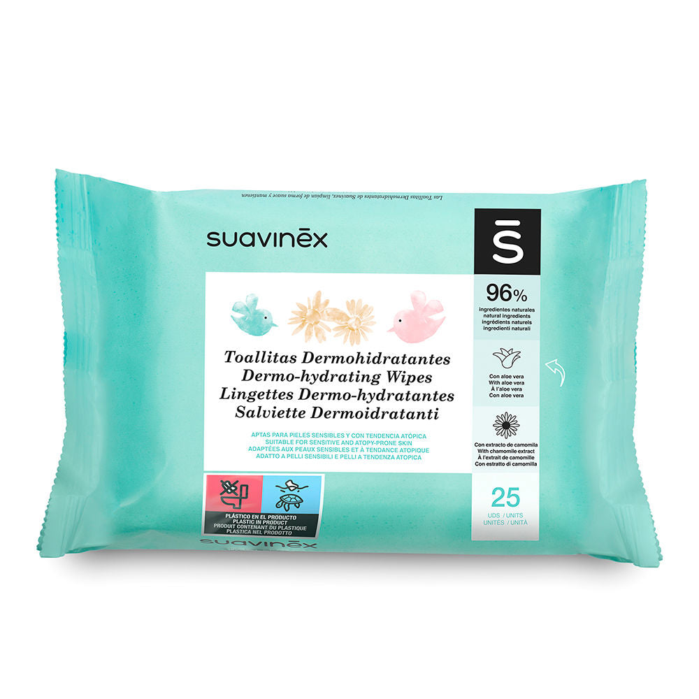 Pack of Suavinex dermato-hydrating baby wipes, 72 count, eco-friendly packaging