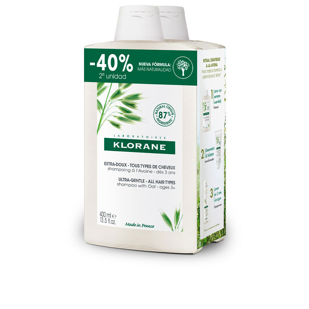 400 ml bottle of oat milk gentle shampoo for Unisex family use