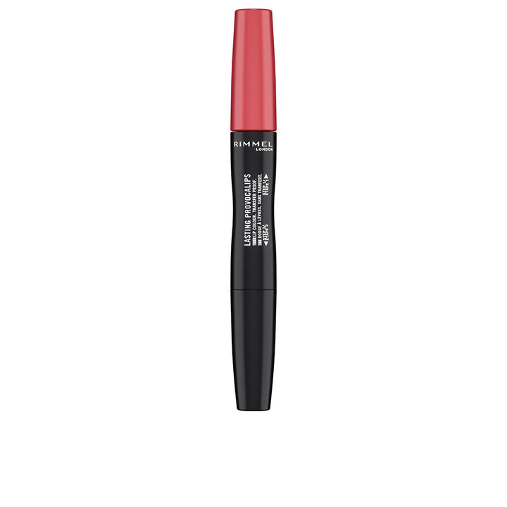 Tube of mauve liquid lipstick with tapered applicator, velvet-matte finish