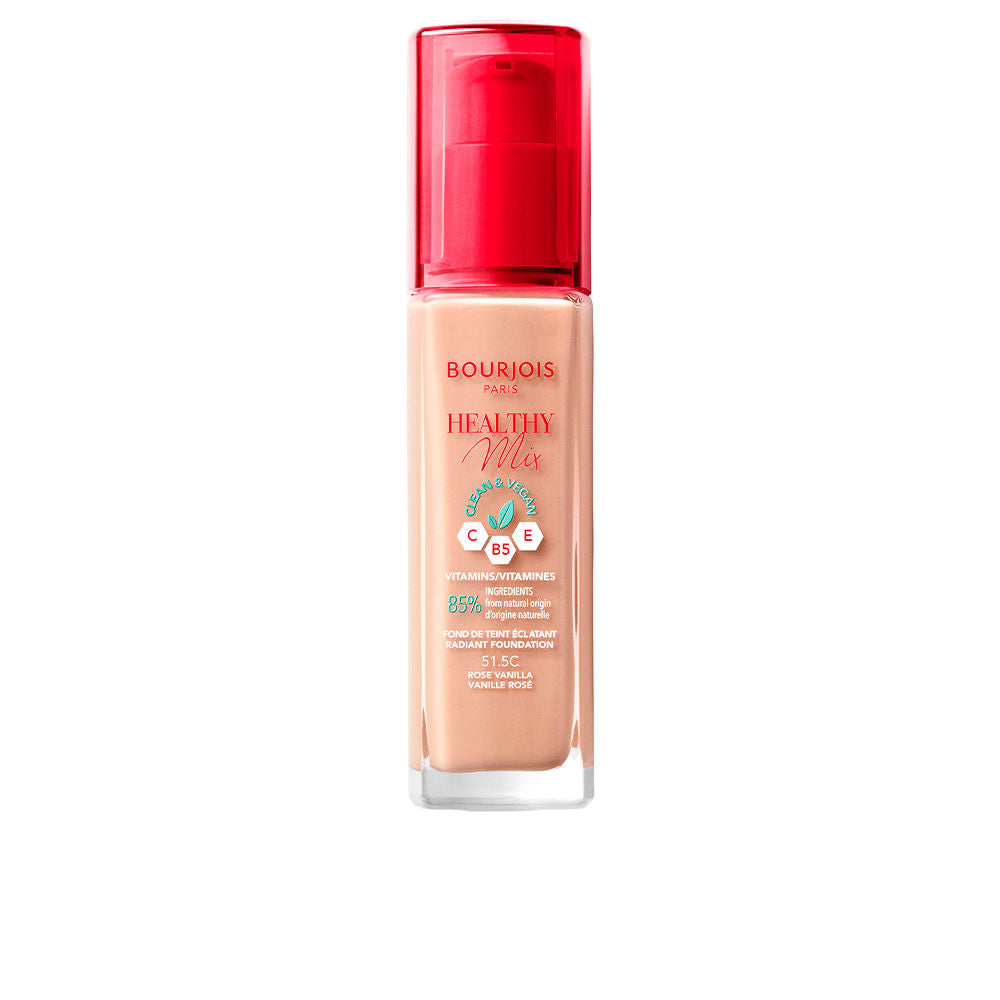 30 ml tube of liquid radiant foundation in shade 515 Rose Vanilla, dewy finish