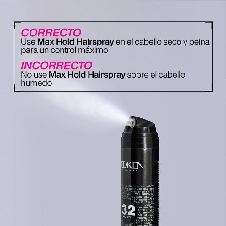 Matte aerosol can of volumising maximum‑hold hairspray, 300 ml, fine mist