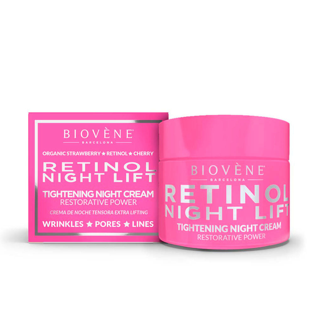50 ml jar of firming night cream with retinol and strawberry extract