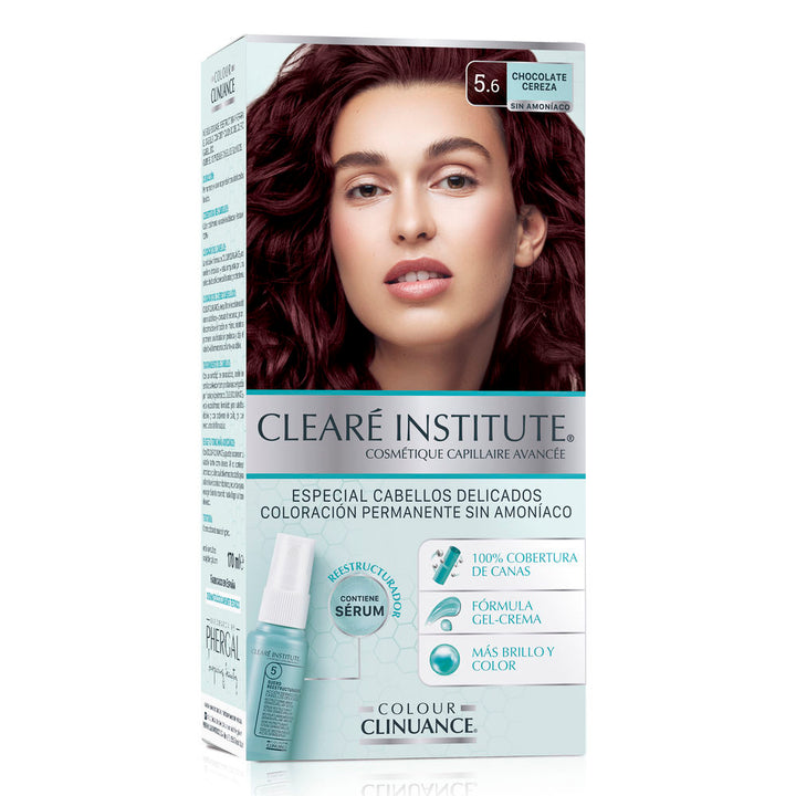 Tube and developer pack for ammonia-free chocolate cherry hair colour, 5.6 shade