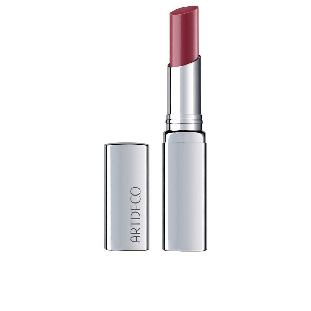 3 g rosé tinted lip balm tube; apricot oil and glossy finish