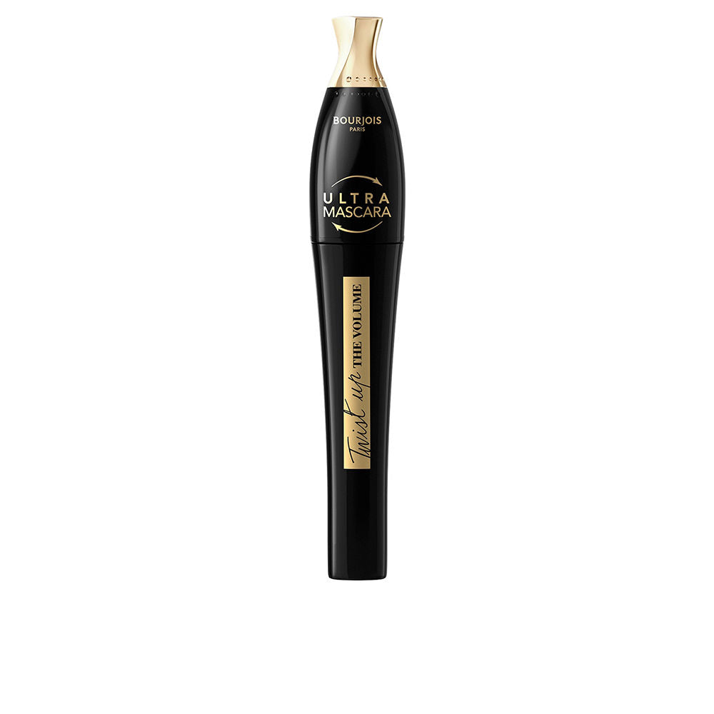 Slim mascara tube with tapered brush, ultra‑black finish, 8 ml