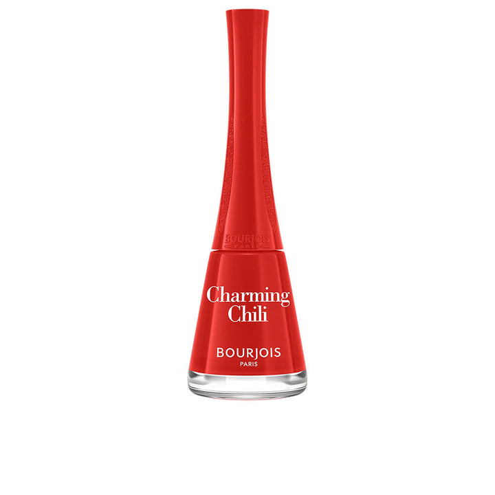 9 ml glossy cream red nail polish with fan brush, one‑coat finish