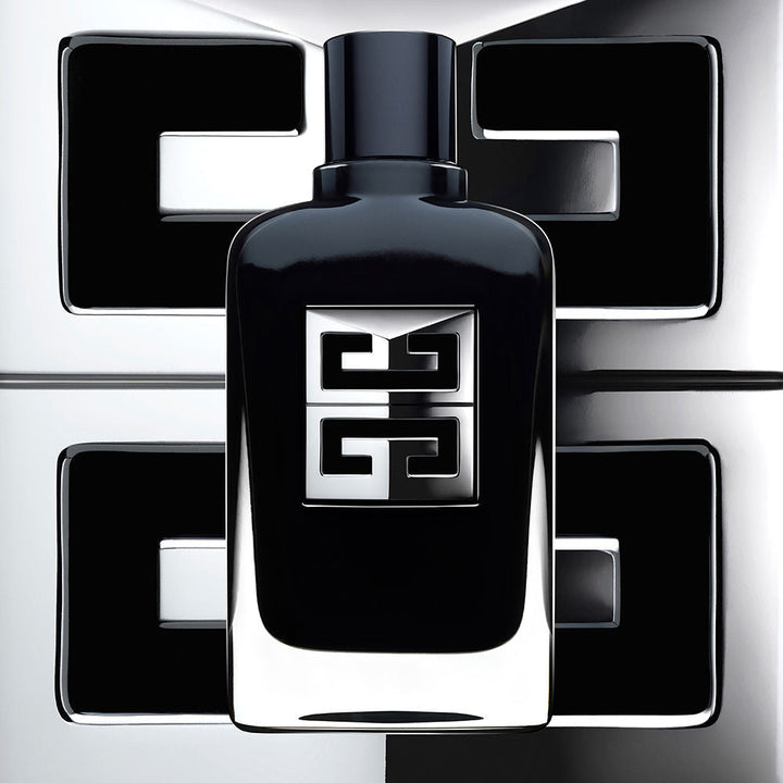 Black couture-style perfume bottle with silver monogram, 60 ml Eau de Parfum