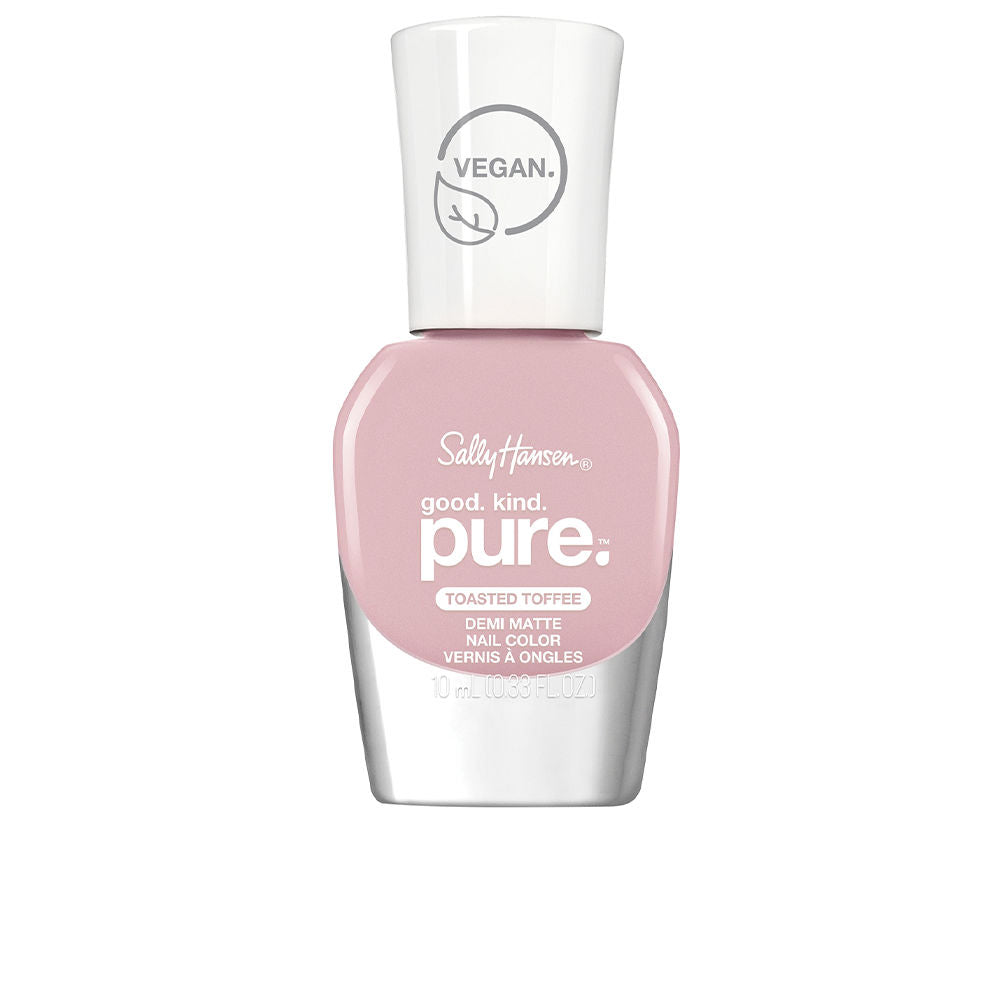 10 ml sheer toasted‑toffee demi‑matte nail polish bottle, neutral nude shade