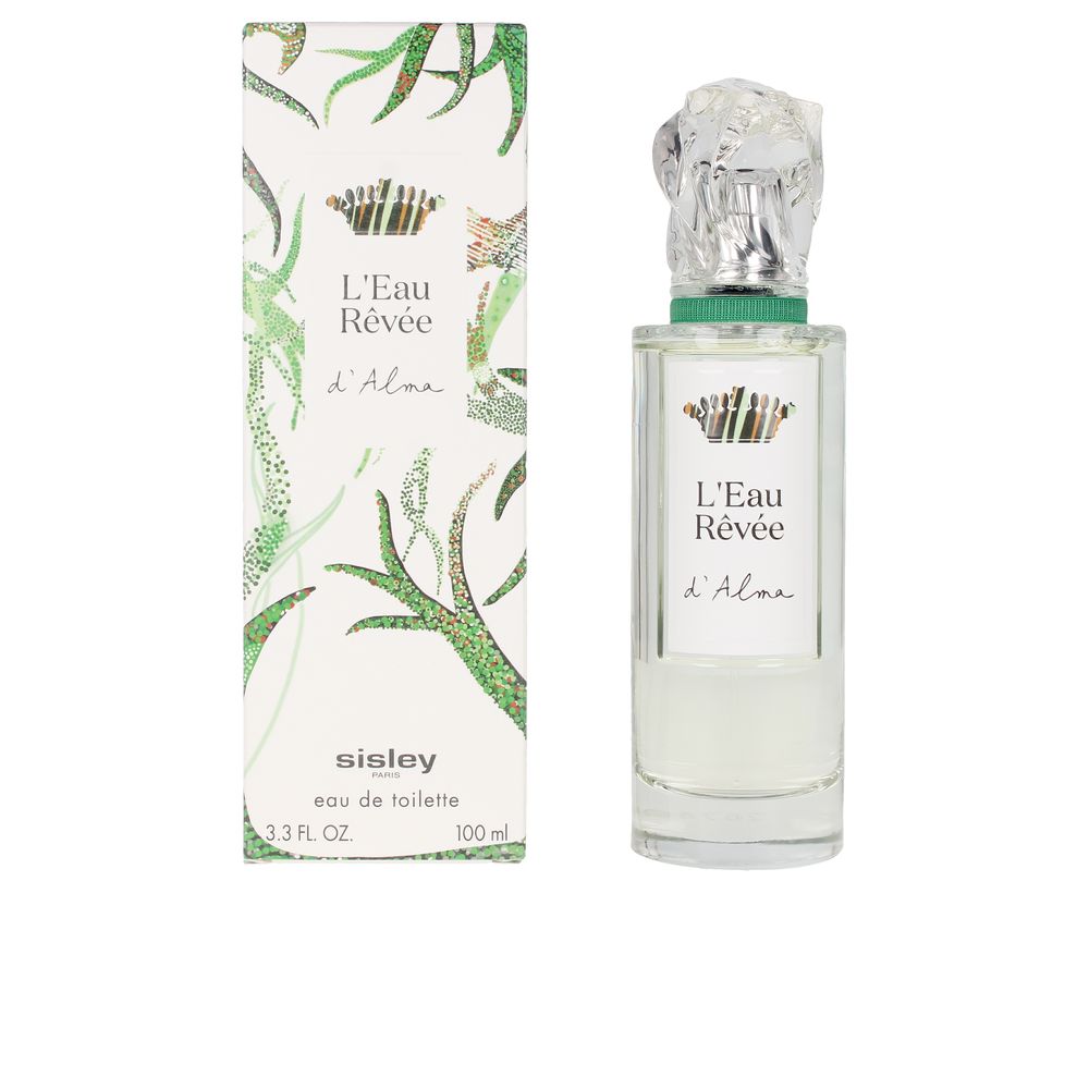 Clear glass 100 ml eau de toilette with recyclable Canson box, aquatic lily theme