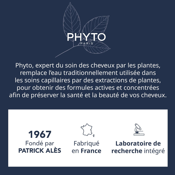 Bottle of Phyto Suavidad gentle shampoo for children and family, oat milk and white mallow benefits