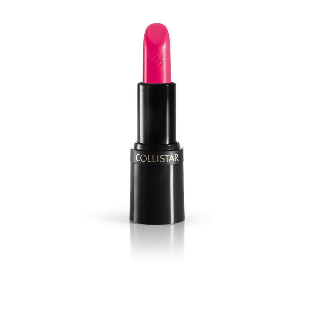Slim black-case lipstick with tapered tip, sheer fuchsia shade, 3.5 g