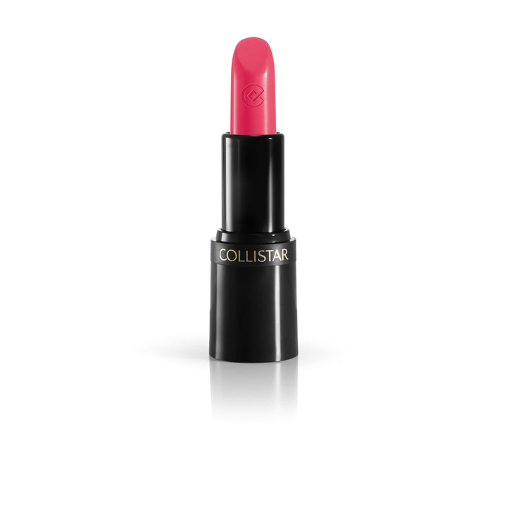 3.5 g creamy peony tinted lipstick in black recyclable tube, precise tip
