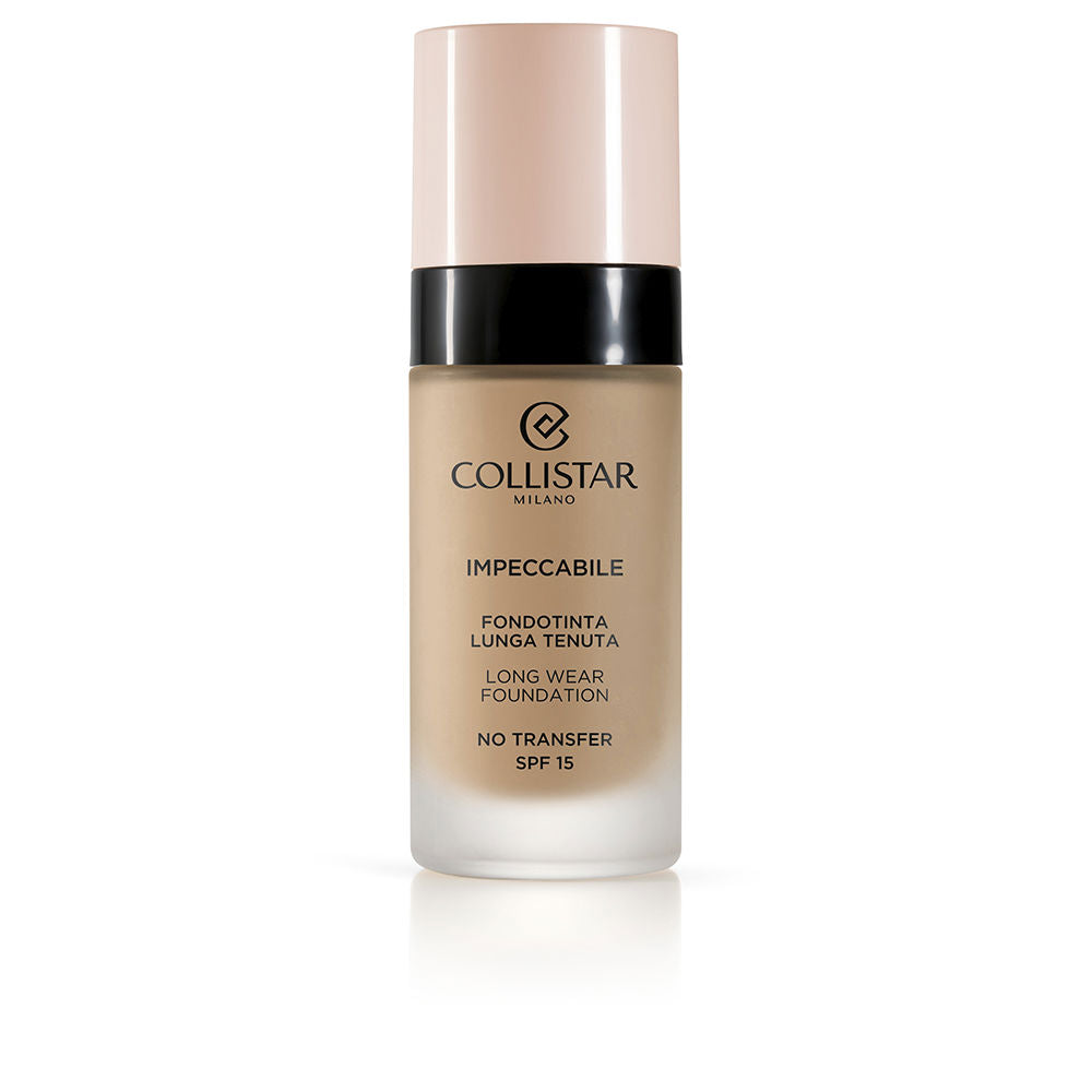 Glass tube of liquid foundation, 30 ml, lightweight matte finish, SPF 15