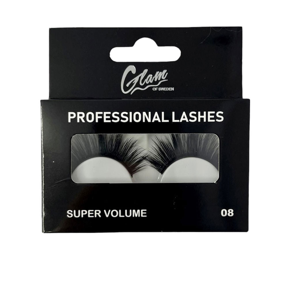 Pair of super voluminous false lashes style 08 on storage tray