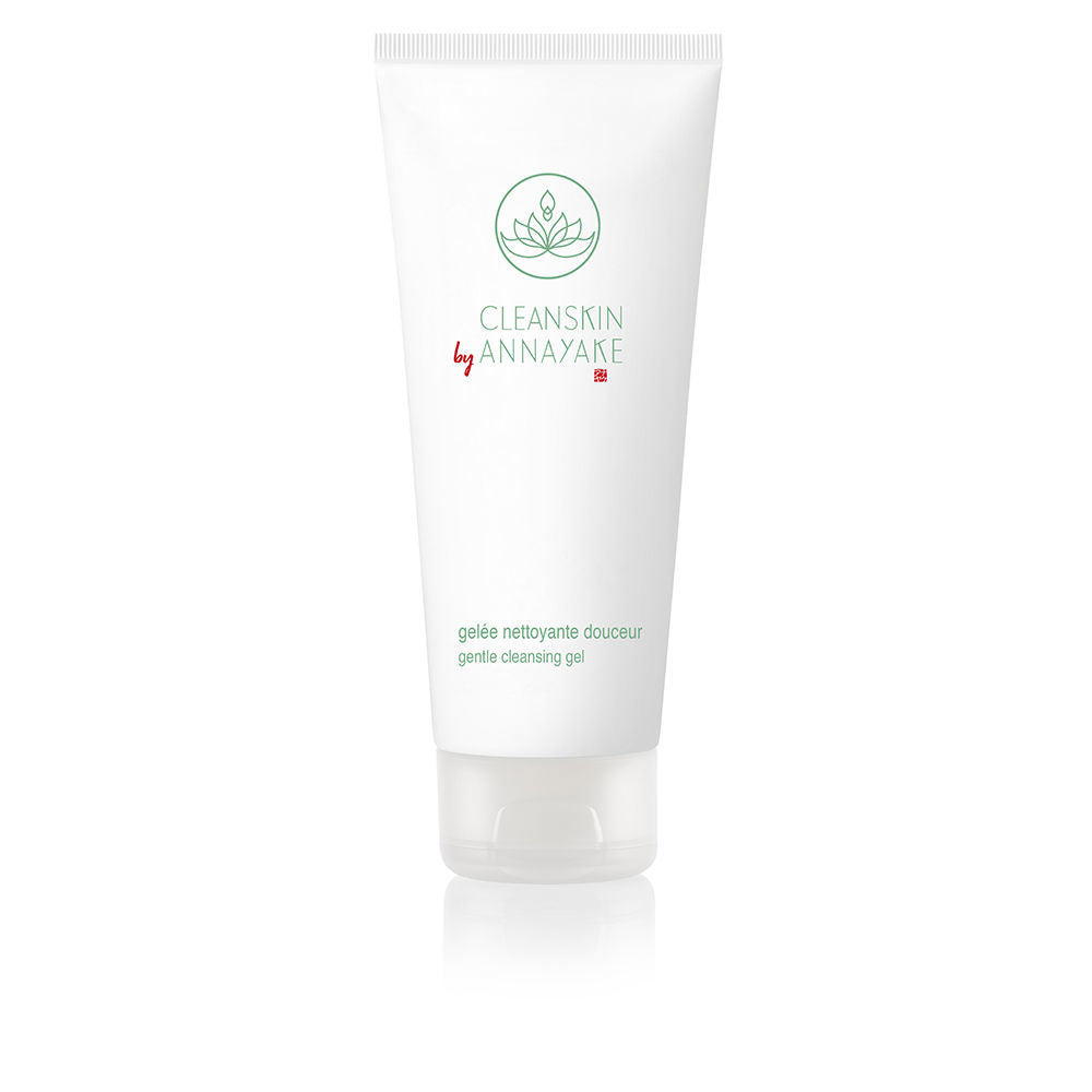 Clear gel cleanser in 100 ml tube, translucent texture, subtle fragrance