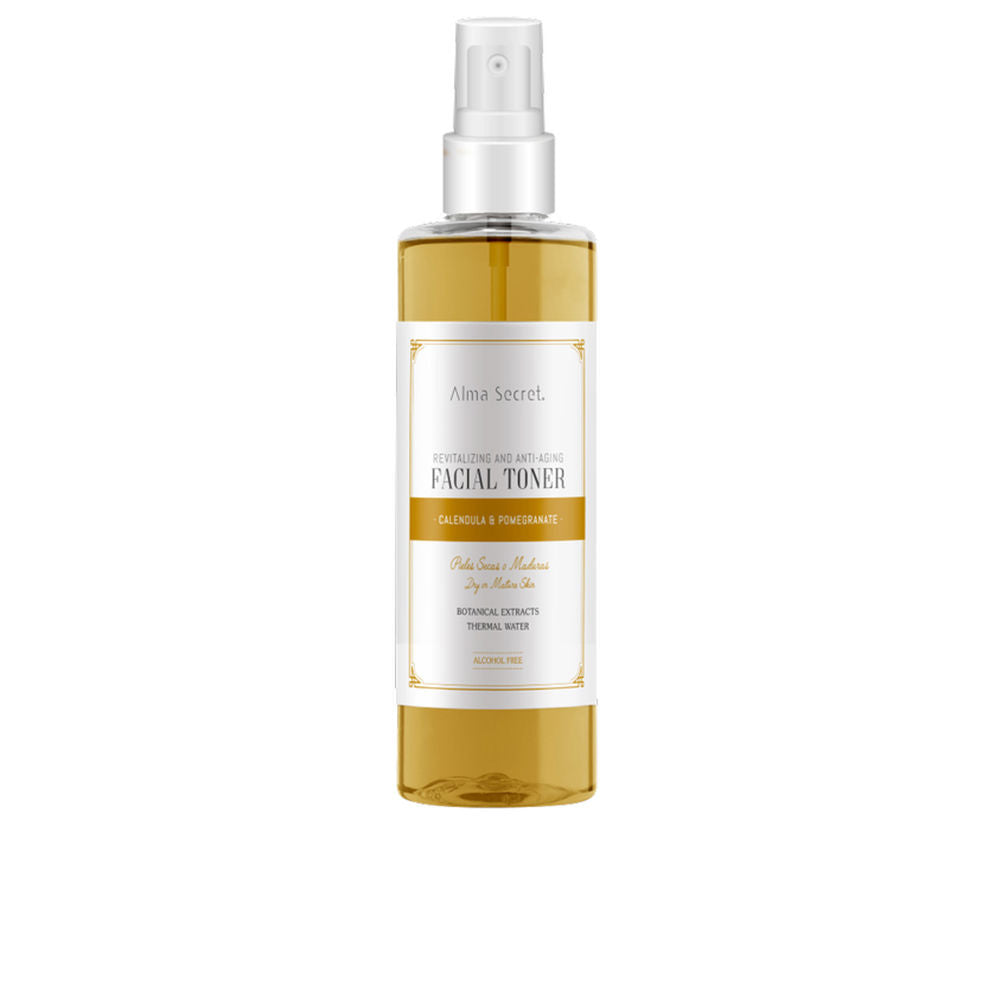 200 ml clear toner bottle with rose hydrosol and pomegranate extracts,  alcohol-free formula