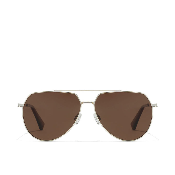 Unisex stainless‑steel aviator sunglasses with large polarised lenses, mixed‑metal finish
