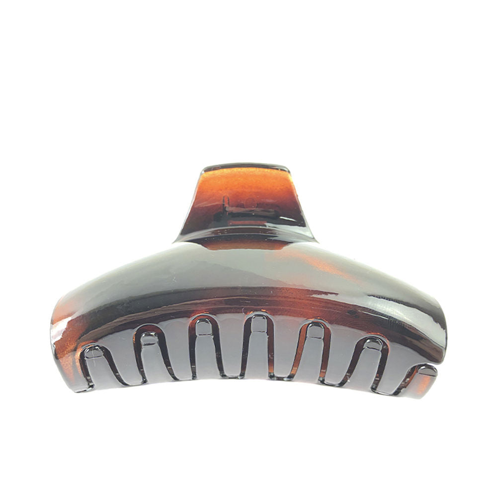 Inca Warm brown-to-black gradient plastic hair claw with curved shape, gripping teeth, and smooth finish