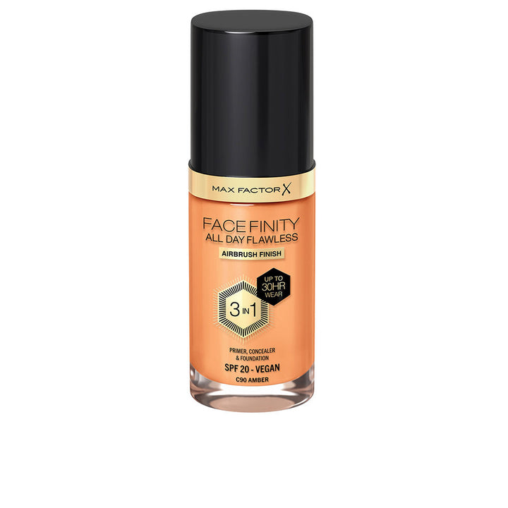 30 ml amber 3‑in‑1 matte foundation primer bottle, Unisex shade 90