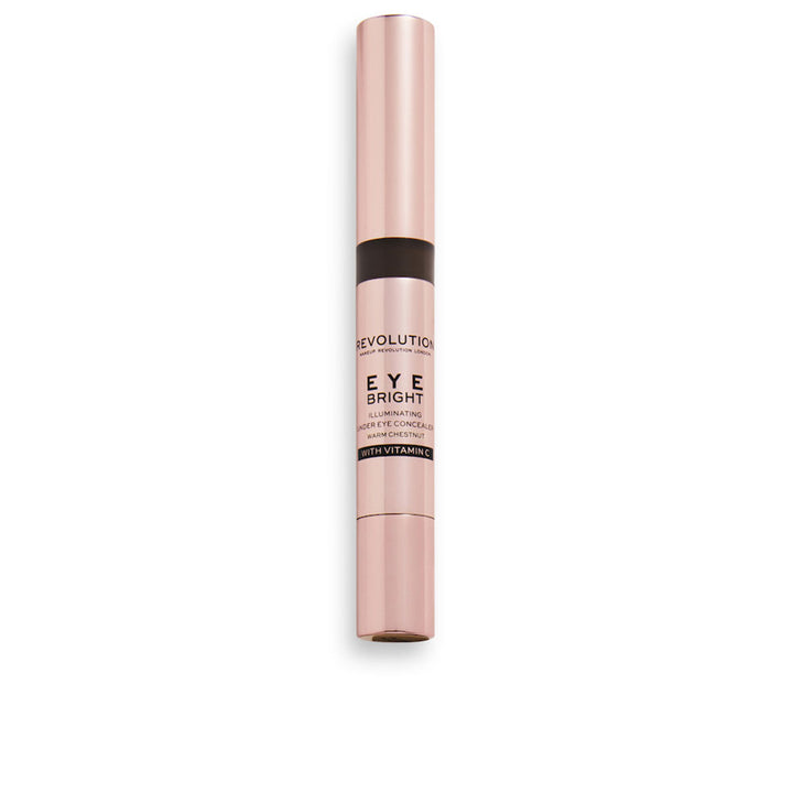 Compact tube of warm chestnut eye concealer with sponge applicator, 3 ml