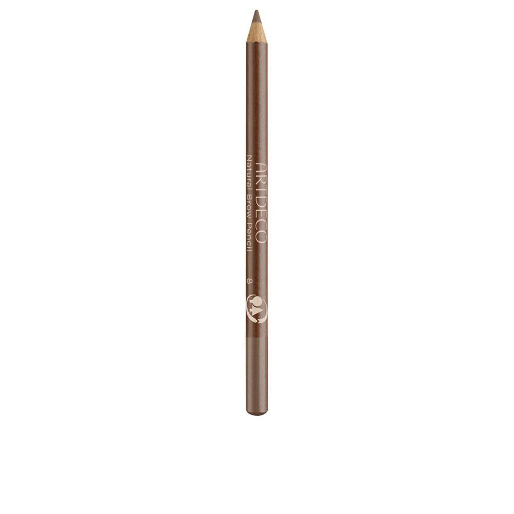 Slim wooden brow pencil with recycled cap, cream‑finish shade, labelled Natural Brow